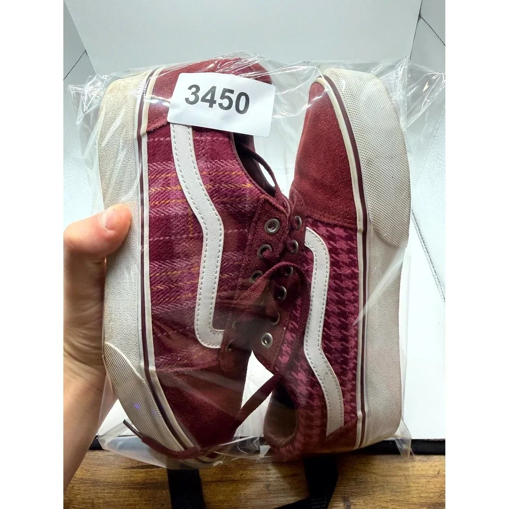 VANS Ward Platform Womens 9.5 Sneaker Plaid Mix Port‎ Low Top Skateboard Shoes